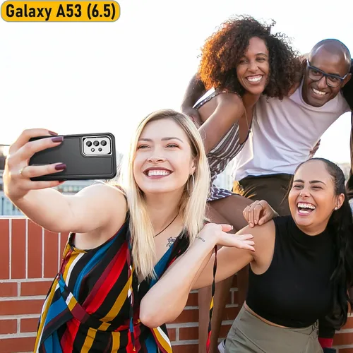 Vista 6 de La funda está especialmente diseñada para Galaxy A53 (5G) de 6.5 pulgadas, protección de cuerpo completo, resistente absorción de golpes, goma