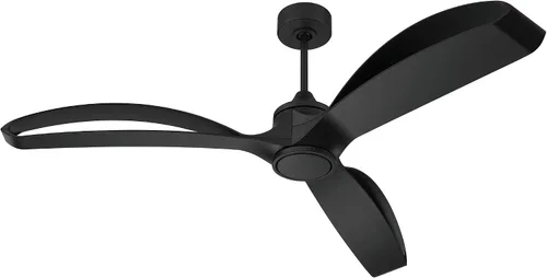 Vista 4 de Craftmade Ventilador de techo Bandeaux de 60 pulgadas con acabado negro plano, kit de luz LED (opcional), control remoto incluido, WiFi inteligente