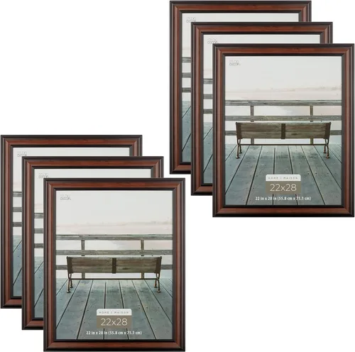 Vista 9 de Studio Decor Home Collection - Marco marrón y negro de 8 x 10 pulgadas, incluye accesorios para colgar prefijados, pantalla horizontal o vertical