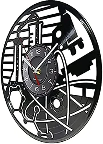 Vista 2 de Reloj de pared Física Prueba de reacción química Vinilo CD Disco de pared Reloj de pared Bioquímica Ciencia Obra de arte Decorativo Silencioso Reloj