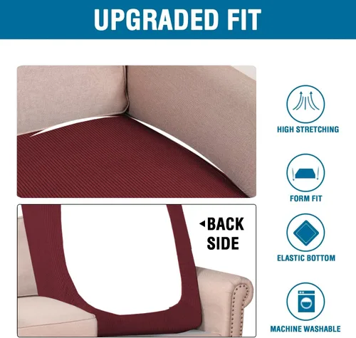 Vista 288 de H.VERSAILTEX Fundas de Cojín de Asiento Individuales Super Elásticas Fundas de Sofá Fundas de Cojín de Sofá Fundas Deslizables Juegos Tela de Sarga