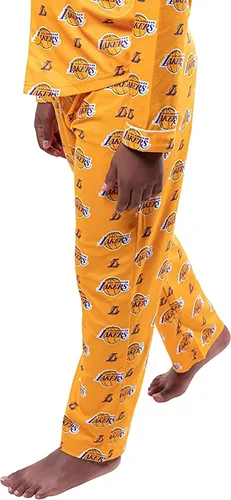 Vista 4 de Ultra Game NBA Boys 2-Piece Loose-fit Button Down Pajamas Set (Sizes 4-20)