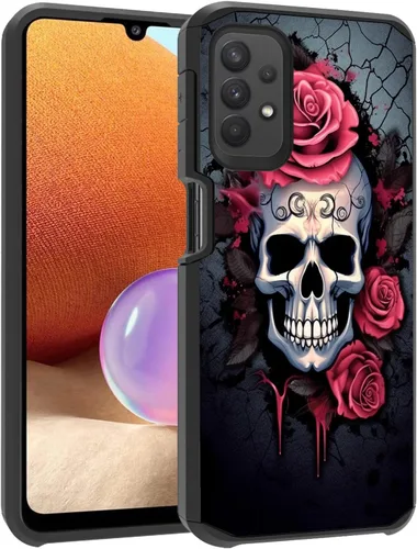 Vista 24 de Funda para teléfono Galaxy A23 5G, resistente 2 en 1 de doble capa híbrida de policarbonato duro y silicona suave a prueba de golpes, funda