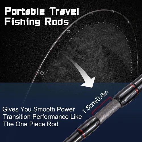 Vista 2 de Sougayilang Baitcasting Fishing Rod and Reel Combo, Medium 6'/7' Low Profile with SuperPolymer Handle (2 Pieces 7ft Left)