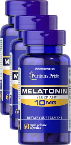 Vista 8 de Puritan's Pride Super Strength - Cápsulas de liberación rápida de melatonina de 10 mg, 60