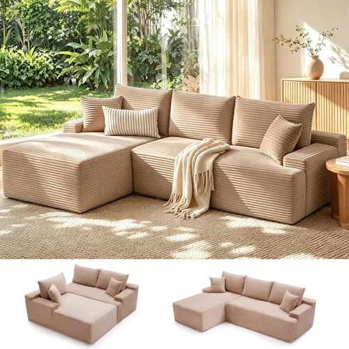 Vista 16 de Mangodan - Sofá seccional en forma de nube, sofá sin huesos para sala de estar, sofá seccional modular con asiento profundo, sofá esponjoso y cómodo