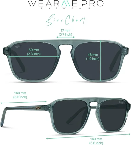 Vista 7 de WMP Eyewear - Gafas de sol modernas estilo aviador polarizadas estilo cuadrado para hombre