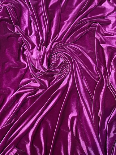Vista 2 de Valentina Textile Inc La tela de terciopelo elástico mide 58/60 pulgadas de ancho (1 yarda, magenta)