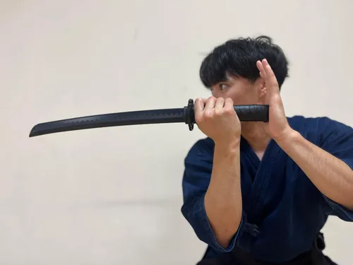 Vista 6 de E-BOGU Espada negra Katana de práctica de polipropileno (Hamon S-23.5")