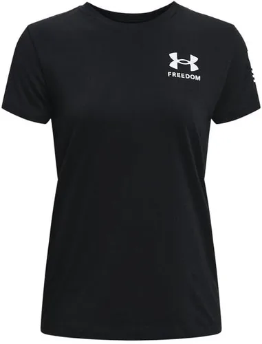 Vista 4 de Under Armour - Camiseta con el texto en inglés Freedom con dibujo de bandera para mujeres