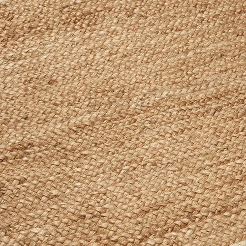 Vista 5 de Fab Habitat Essentials - Alfombra trenzada de color marfil, tejida a mano, fibra natural, suave bajo los pies, yute natural, dormitorio, sala