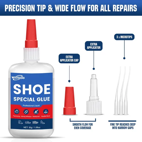 Vista 8 de Pegamento para zapatos de 1.06 oz, adhesivo flexible e impermeable