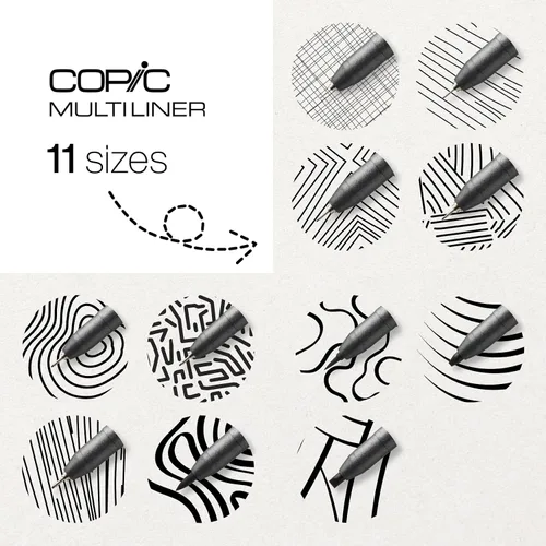 Vista 3 de Copic Marcadores Multiliner 0.3 Tinta a base de pigmentos negros