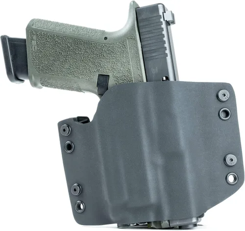 Vista 2 de R&R Holsters: OWB Kydex - Funda para pistolas con Olight Baldr Mini 600 lúmenes, color negro mate