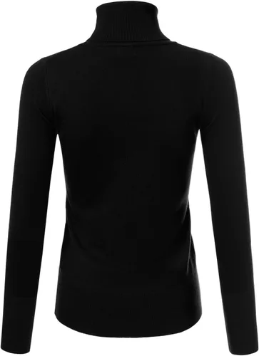 Vista 3 de JJ Perfection Abrigo de mujer tejido elástico cuello de tortuga manga larga