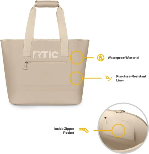 Vista 4 de Bolsa tote ultrarresistente RTIC, impermeable para playa, piscina, toalla, compras, de gran capacidad, resistente a perforaciones, grande