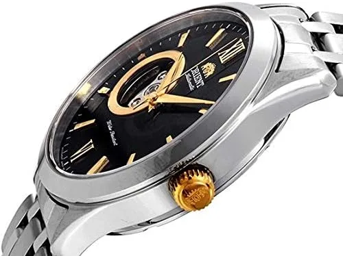 Vista 3 de Orient abierto corazón automático esfera negra reloj de los hombres FAG03002B0