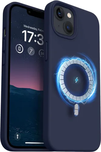 Vista 9 de Compatible con iPhone 13, funda de silicona para teléfono con forro de microfibra delgado a prueba de golpes, suave antiarañazos, 6.1 pulgadas