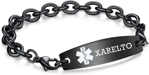 Vista 13 de LinnaLove Pulseras de identificación médica intercambiables Cadena de cable de acero inoxidable pulseras de alerta médica personalizables