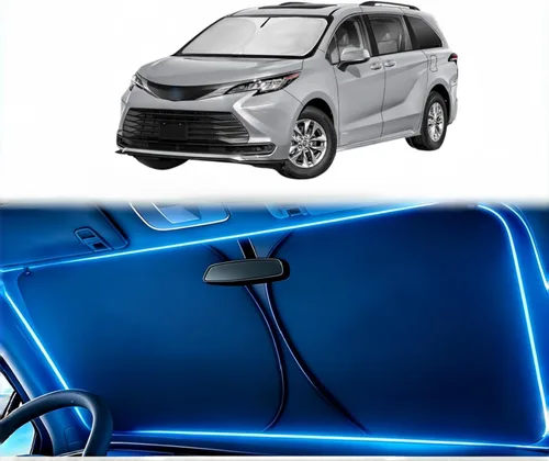Vista 59 de Parasol para parabrisas, 4 capas, parasol para ventana delantera, bloquea los rayos UV, mantiene el automóvil más fresco