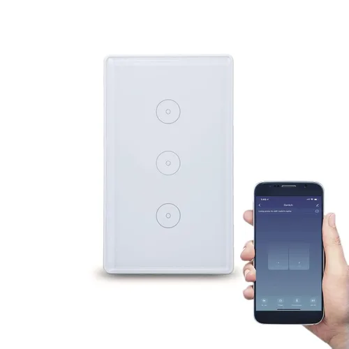 Vista 14 de Smart-Life - Interruptor de luz táctil inteligente de pared, panel de vidrio, control remoto inalámbrico por aplicación Smart-Life en cualquier