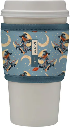 Vista 13 de Sok It HotSok Coffee & Tea - Funda de neopreno con aislamiento reutilizable (floral abstracto)