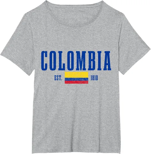 Vista 50 de Colombia Est. 1810 - Camiseta de Colombia Vintage, Negro, S