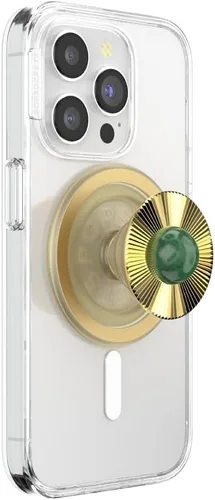Vista 14 de PopSockets PopTop, agarre adhesivo para teléfono con parte superior intercambiable, esmalte - trébol oro rosa