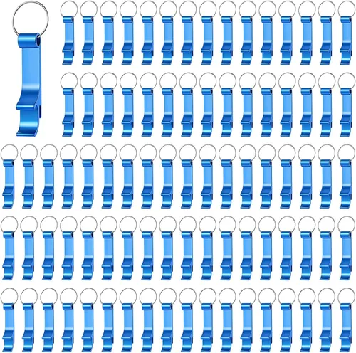 Vista 12 de Paquete de 200 llaveros para abridor de botellas de aluminio negro a granel para recuerdos de fiesta de boda
