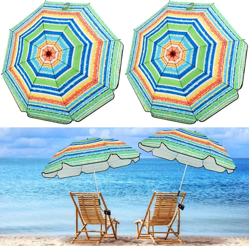 Vista 14 de Buryeah Paraguas automático para silla con abrazadera universal de 44 pulgadas, UPF 50+, abrazadera portátil en silla de playa, sombrilla ajustable