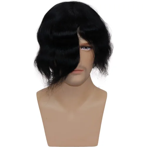 Vista 3 de toupee tupé para hombres 0.002 in ultra suave, transparente, piel fina, toda línea capilar natural con bucle en V para hombre, pelucas de sistemas