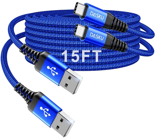 Vista 15 de Dasku iPhone 17 USB C a USB C de carga rápida, 60 W (3.1 A), paquete de 2 cables cargador de carga de 3 pies tipo C para iPhone 17/16/15/15 Plus/15