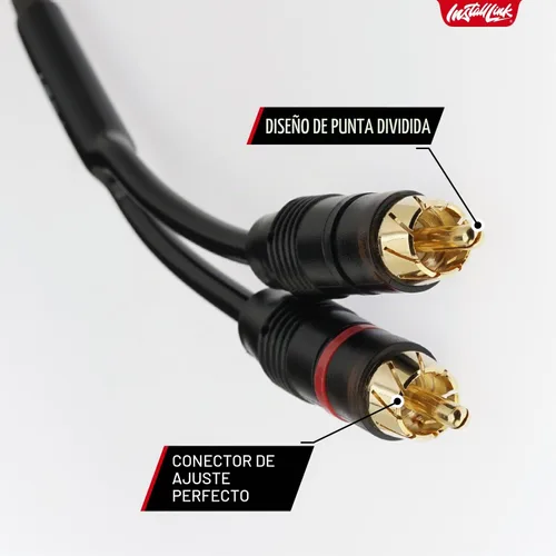 Vista 3 de Install Link Cable de audio RCA (12 pies) de 2 machos, subwoofer y estéreo Gris (Frosted Grey)
