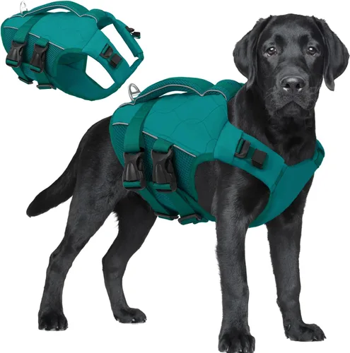 Vista 21 de ASENKU Chaleco salvavidas para perros, chaleco de natación para perros de alta flotación con asas de rescate para perros pequeños, medianos