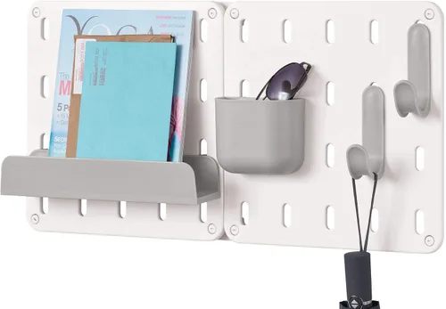 Vista 5 de iDesign Cade - Contenedor organizador modular de plástico sin BPA para colgar, 5.04 x 3.04 x 4 pulgadas, color gris