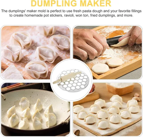 Vista 4 de Molde para bolas de masa hervida Pelmeni Maker Ravioli Maker Molde de bolas de masa con rodillo Pelmeni Moldes Máquina cortadora de ravioles Pirogi