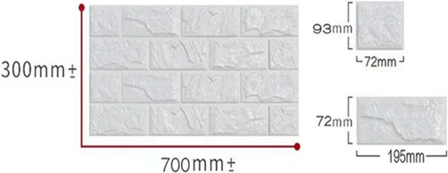 Vista 4 de Calcomanías de pared de ladrillo impermeables 3D de 27.56 x 11.81 pulgadas, paneles de pared autoadhesivos de espuma para TV, sala de estar