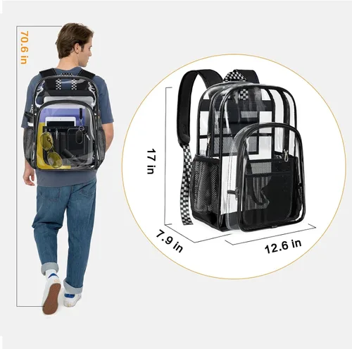 Vista 4 de PAMANO Mochila transparente, Negro -, A