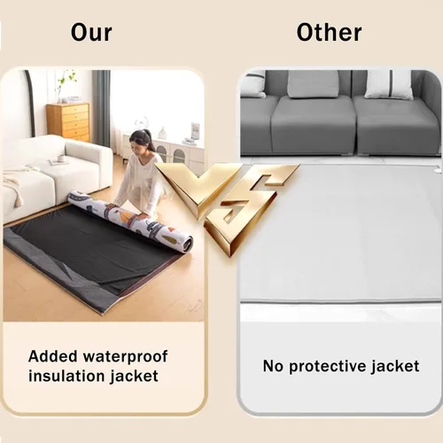 Vista 5 de JKGHK Leather Heated Floor Carpet, Infrared Floor Heater Mat, Portable Heated Area Rug with Adjustable Thermostat, Fast Heating Floor Heating System