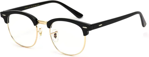 Vista 2 de Lentes transparentes lustrados con marco medio estilo clásico vintage