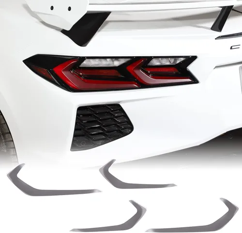Vista 4 de Película de luz trasera precortada de tinte de humo compatible con Chevrolet Chevy Corvette C8 2020 2021 2022 2023, calcomanías adhesivas de luces