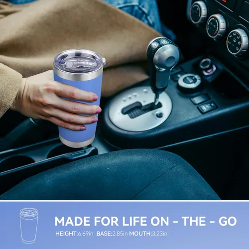Vista 5 de Vaso Térmico de 20 oz de Acero Inoxidable Vasos Térmicos a Granel con Tapa Aislamiento de Doble Pared Tazas de Café Térmicas para Bebidas Calientes