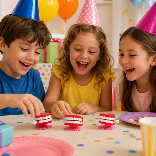 Vista 5 de The Dreidel Company Juguetes de dientes que muerden y parlotean los dientes para niños, recuerdos de fiesta de cumpleaños, regalos novedosos