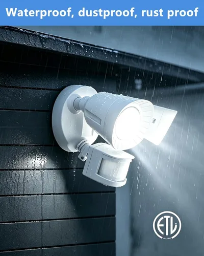 Vista 6 de UFOND - Luces LED de seguridad para exteriores, luz con sensor de movimiento para garaje y patio 6500K 3000 lúmenes, 4 modos, encendido y apagado