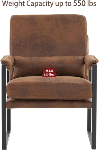 Vista 6 de Accent Chairs for Living Room Modern Lounge Chair Single Iron Frame Chair Bronzing Cloth Indoor Leisure Chair Armchair Vanity Chair Reading Chair