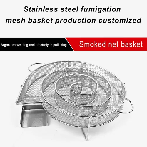 Vista 4 de Naysku Generador de humo frío, bandeja para ahumar pellets, ahumador de laberinto para frío, herramientas de cocina de parrilla de acero inoxidable