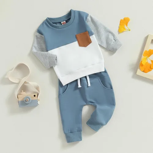 Vista 3 de FYBITBO Conjunto de ropa de bebé niño para bebé, sudadera con camiseta y pantalones deportivos para primavera, otoño e invierno