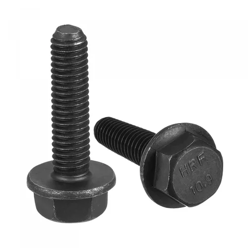 Vista 7 de uxcell Tornillos métricos de brida hexagonal M6x12mm, 20 tornillos de cabeza hexagonal de acero al carbono de grado 10.9