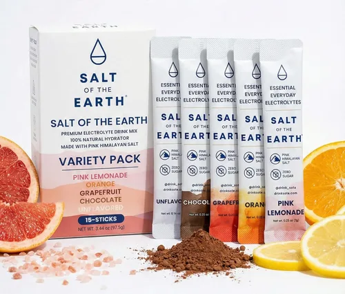 Vista 12 de Salt of the Earth Electrolito de alta calidad sin azúcar – Hecho con sal rosa del Himalaya – Paquetes de polvo de hidratación Ingredientes premium