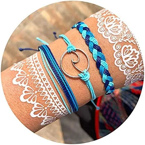 Vista 2 de Long tiantian Beach Bracelets Set Boho Bracelets for Women String Bracelets Summer Beach Accessories for Vacation
